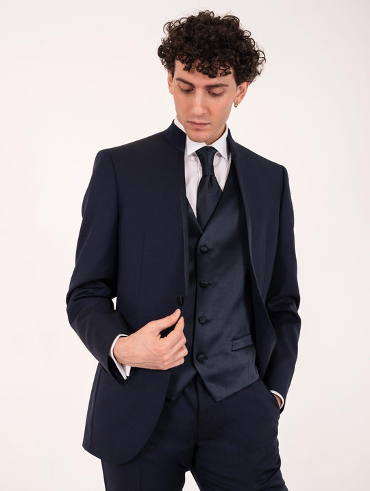 Luigi Bianchi Mantova Ceremony Vest in Blue Satin