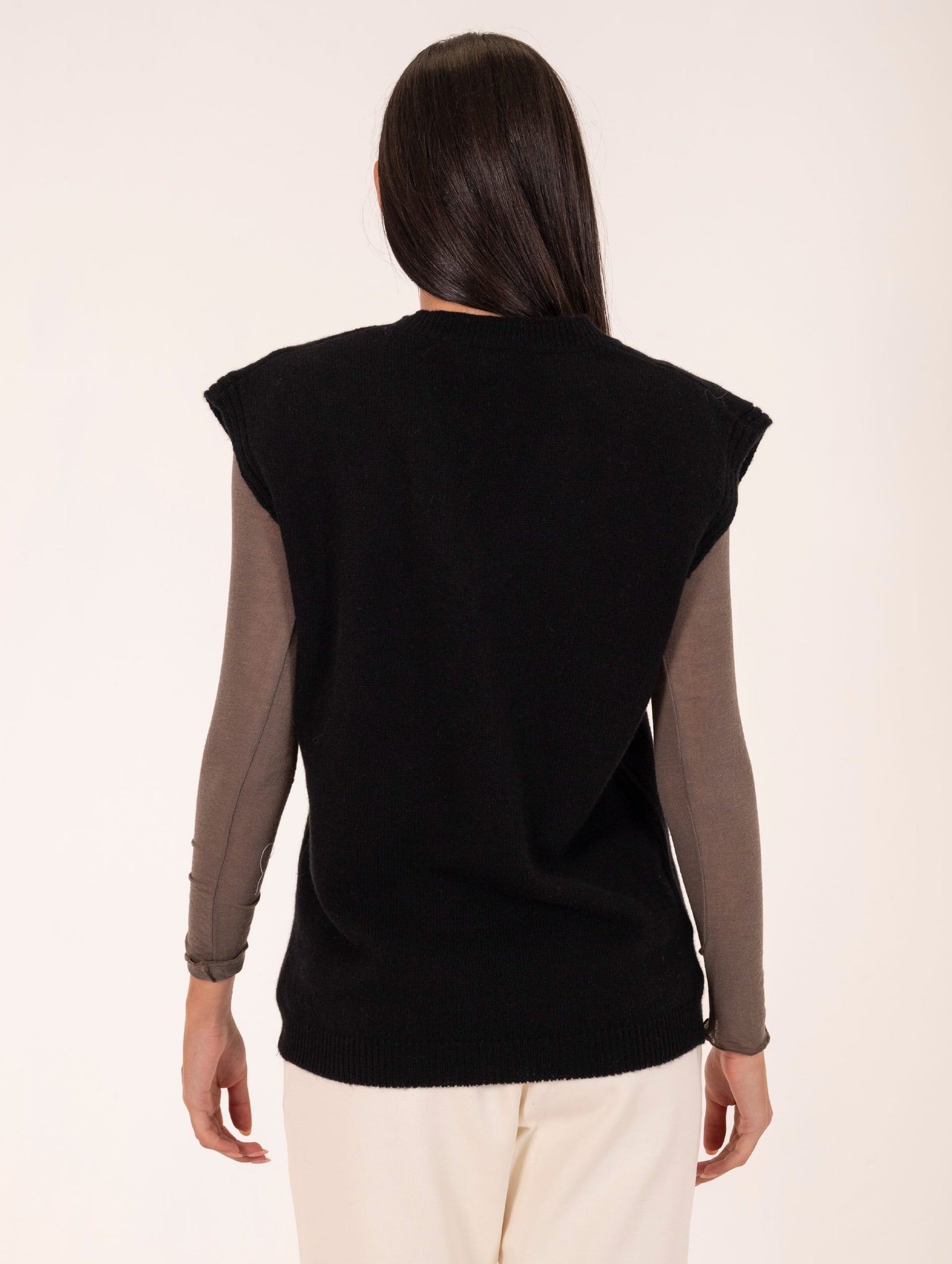 Gilet Daniele Fiesoli in Cashmere Nero