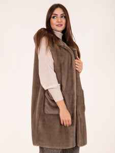 Gilet Eco Pelliccia Leon e Loulou Moka