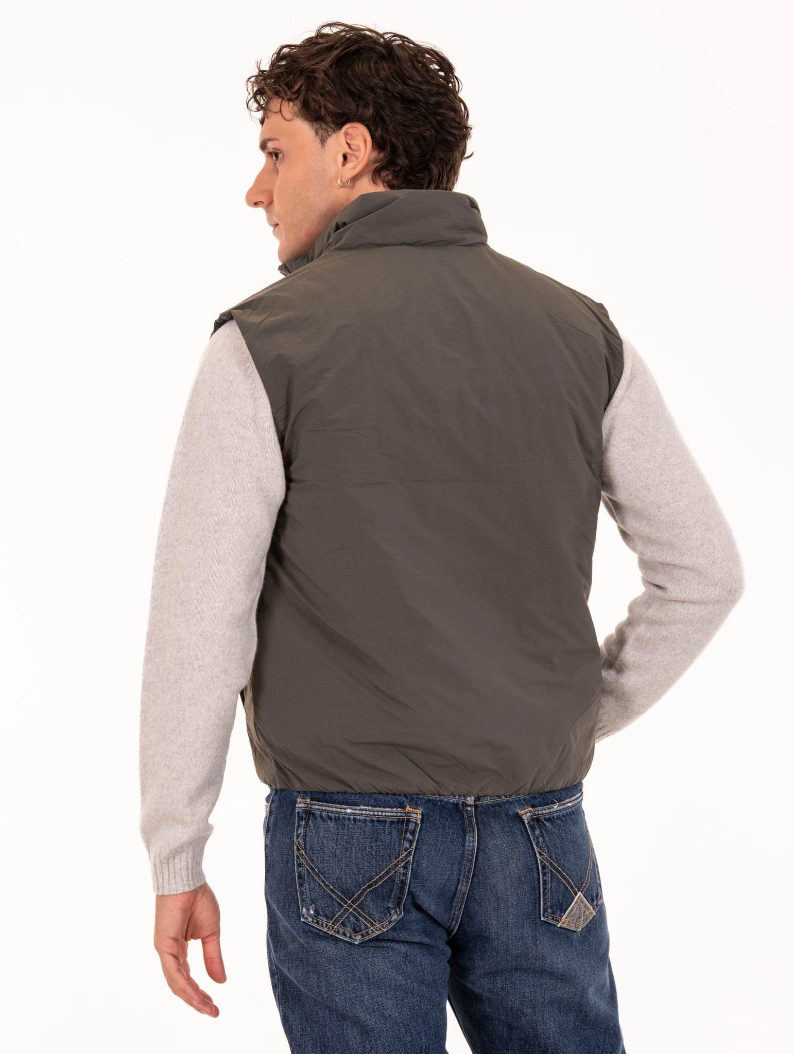 Gilet Valen K-Way in Tessuto Tecnico Verde Militare