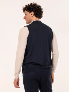 Gilet Zanieri in Lana Merycash Navy