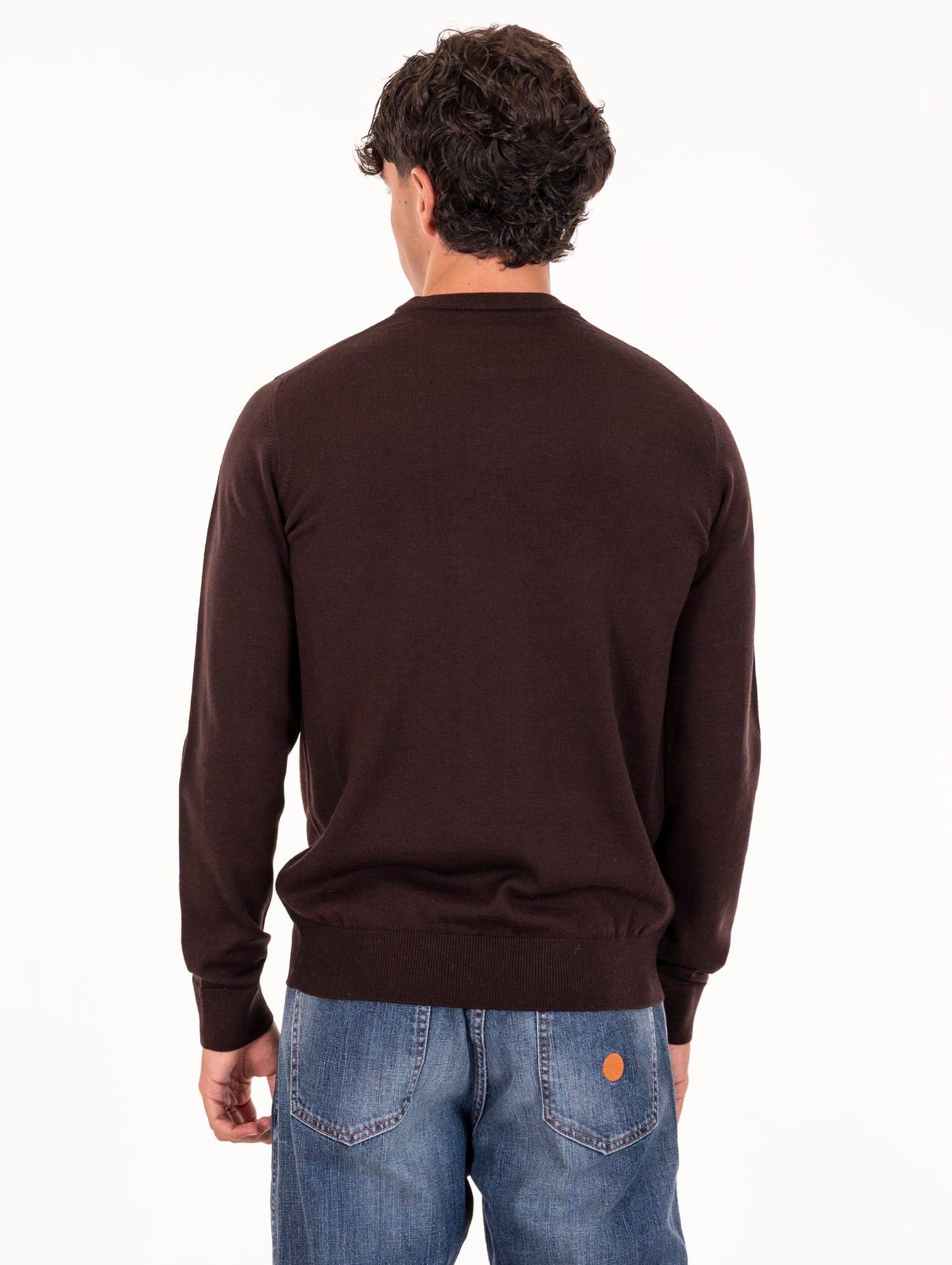 Girocollo Alpha Studio in Lana Merinos Extrafine Testa di Moro