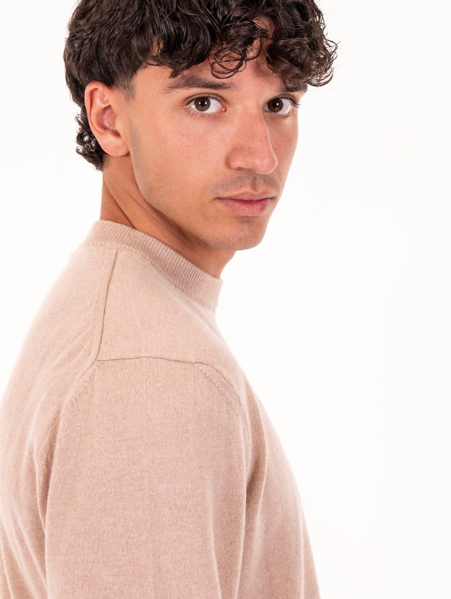 Girocollo Daniele Fiesoli in Cashmere Sabbia