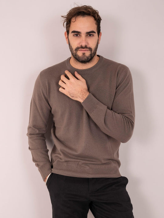 Girocollo Zanieri in Cashmere Brinato Fango