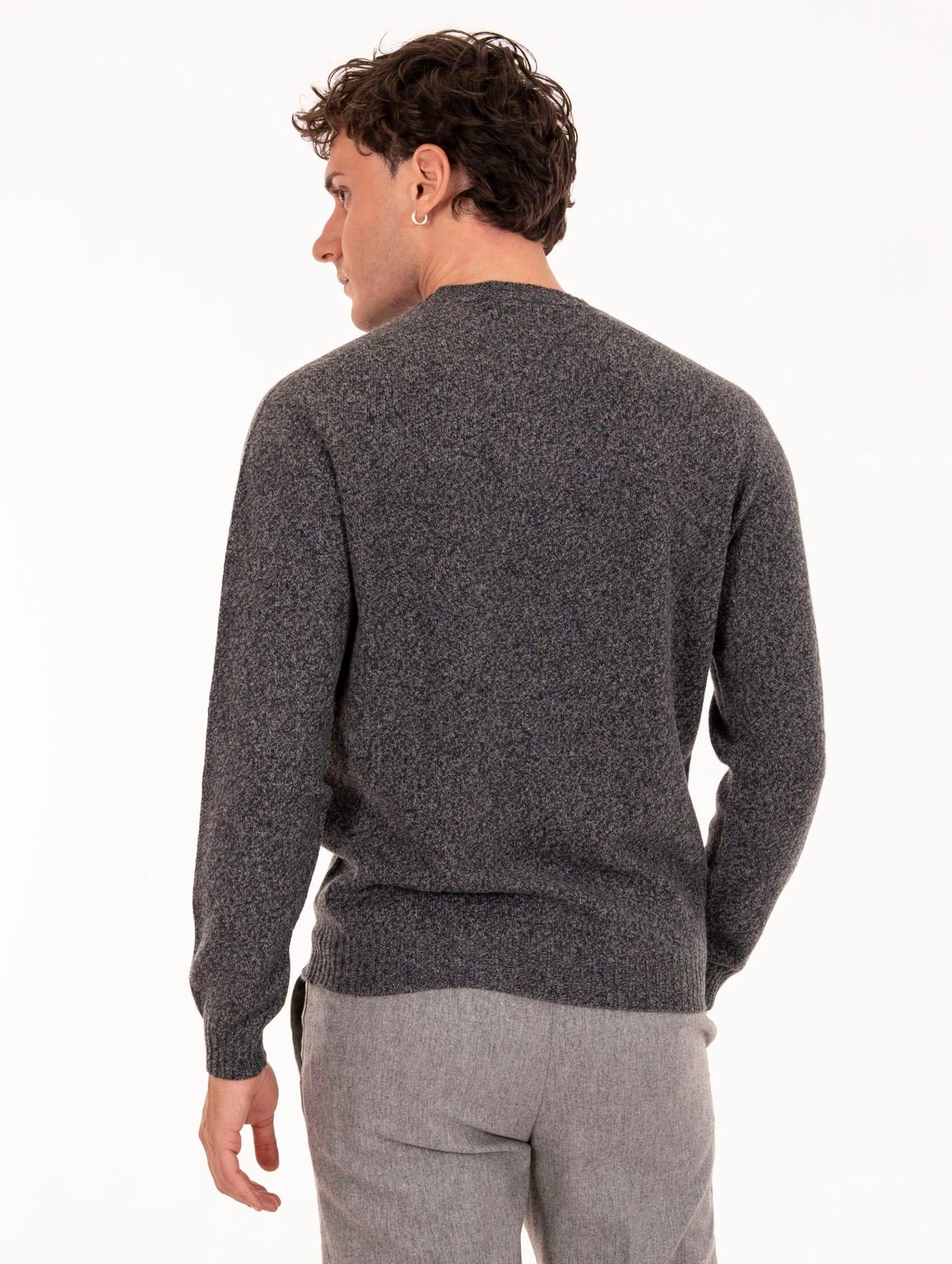 Girocollo Zanieri in Lana Cashmere Grigio Melange