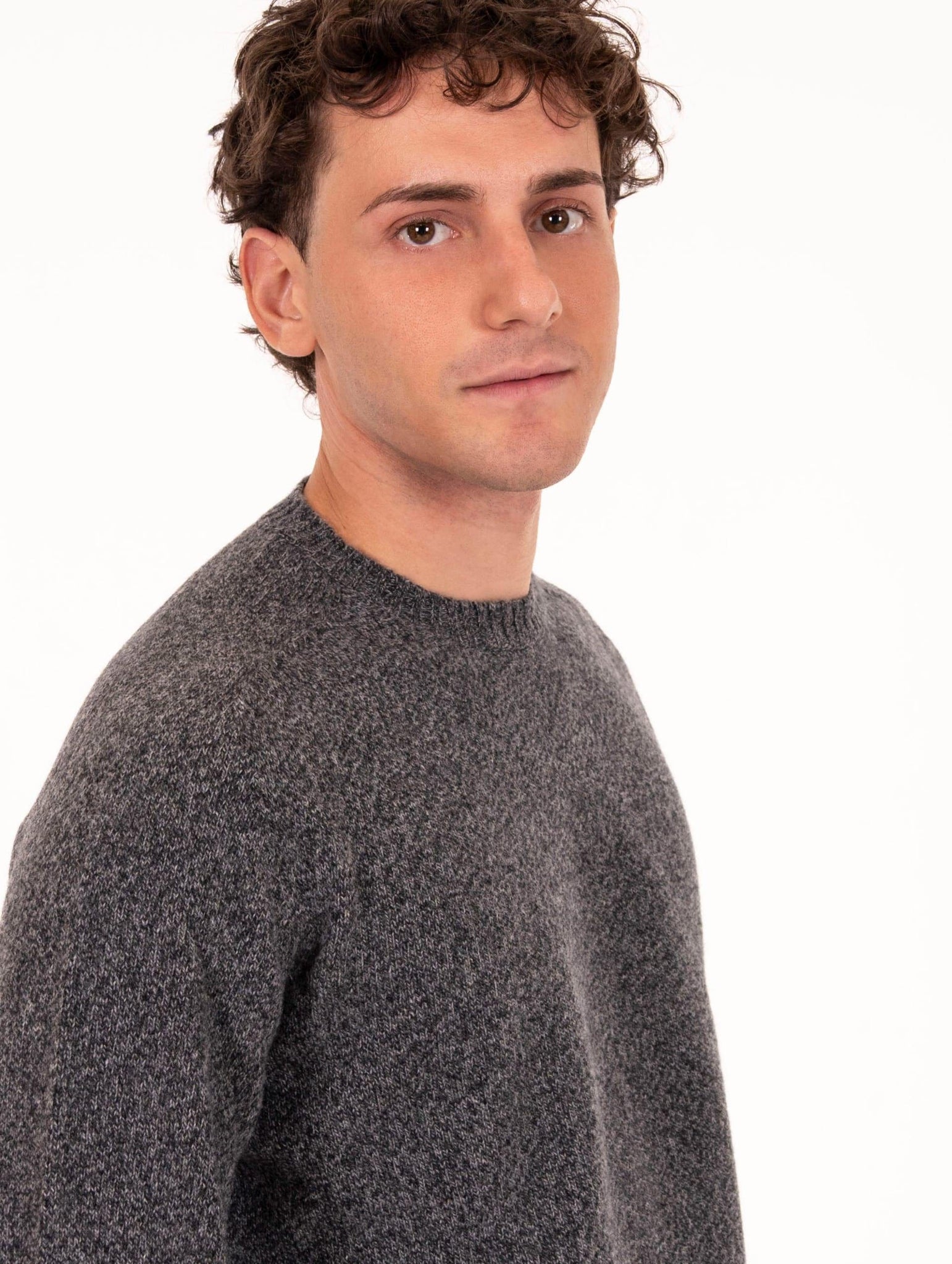 Girocollo Zanieri in Lana Cashmere Grigio Melange