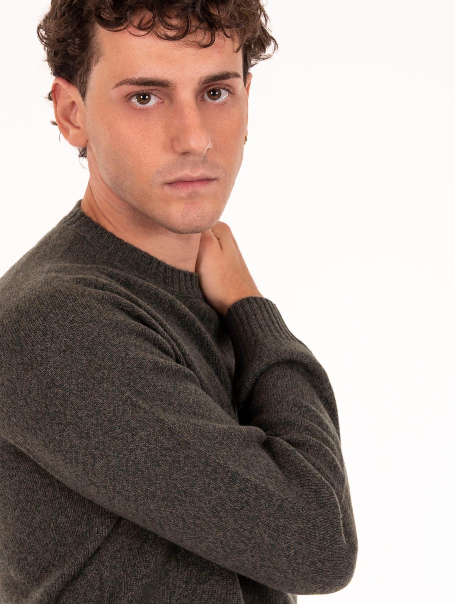 Girocollo Zanieri in Lana Cashmere Grigio Scuro