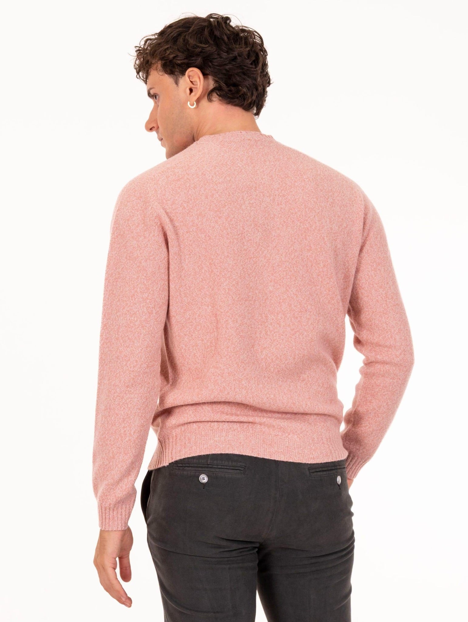 Girocollo Zanieri in Lana Cashmere Rosa Melange