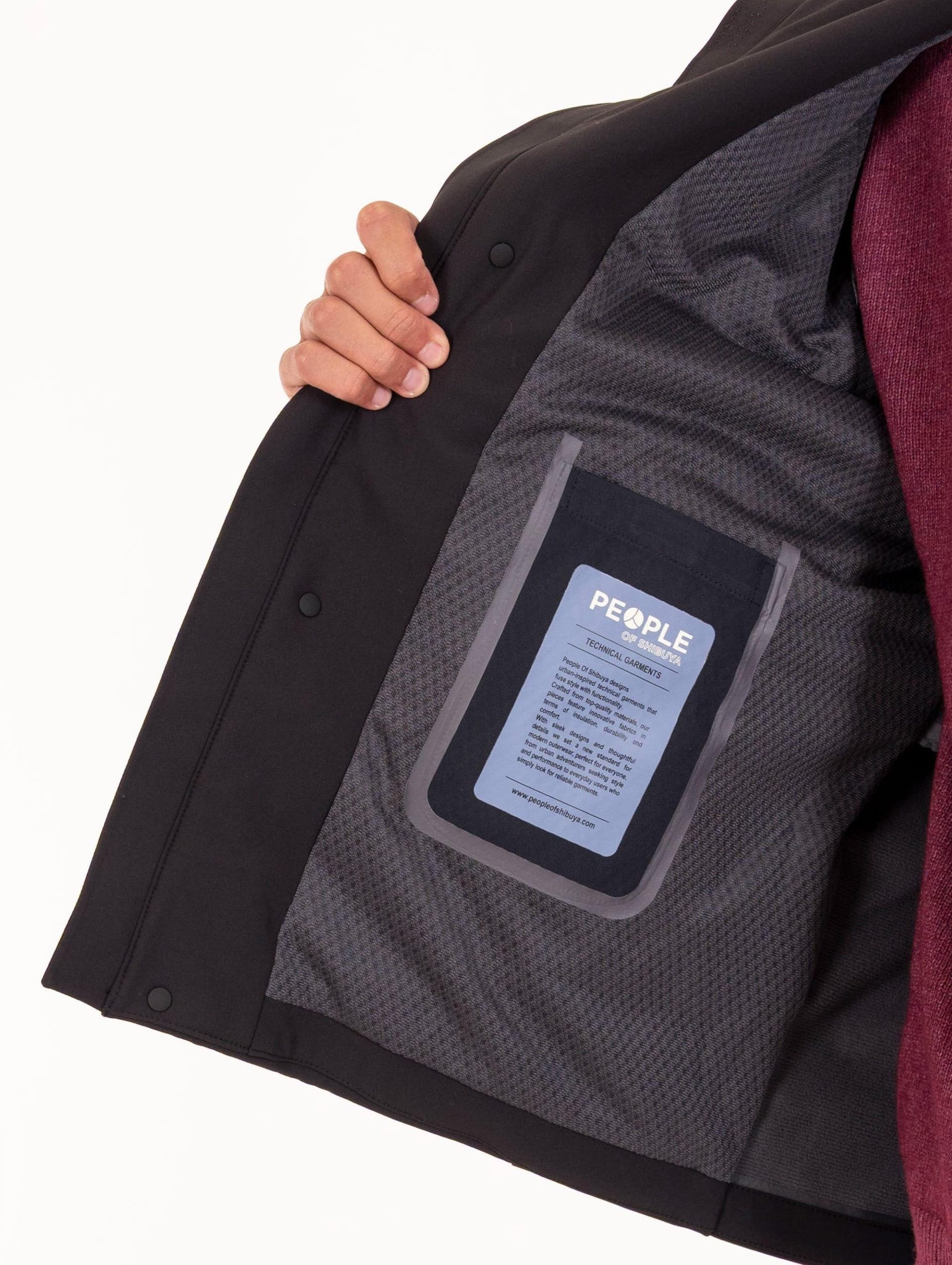 Giubbotto Ontake People of Shibuya in Tessuto Tencico Nero