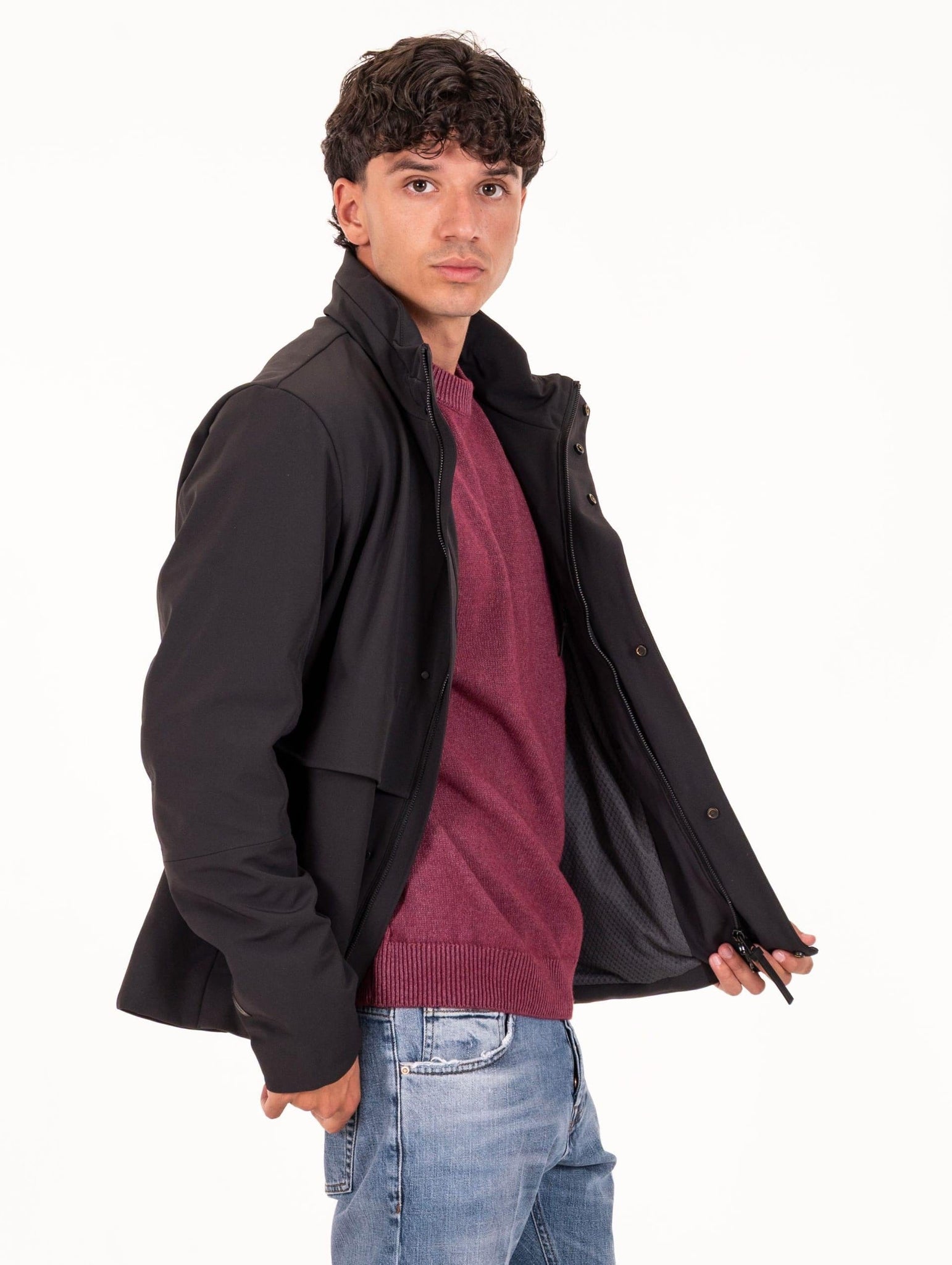 Giubbotto Ontake People of Shibuya in Tessuto Tencico Nero