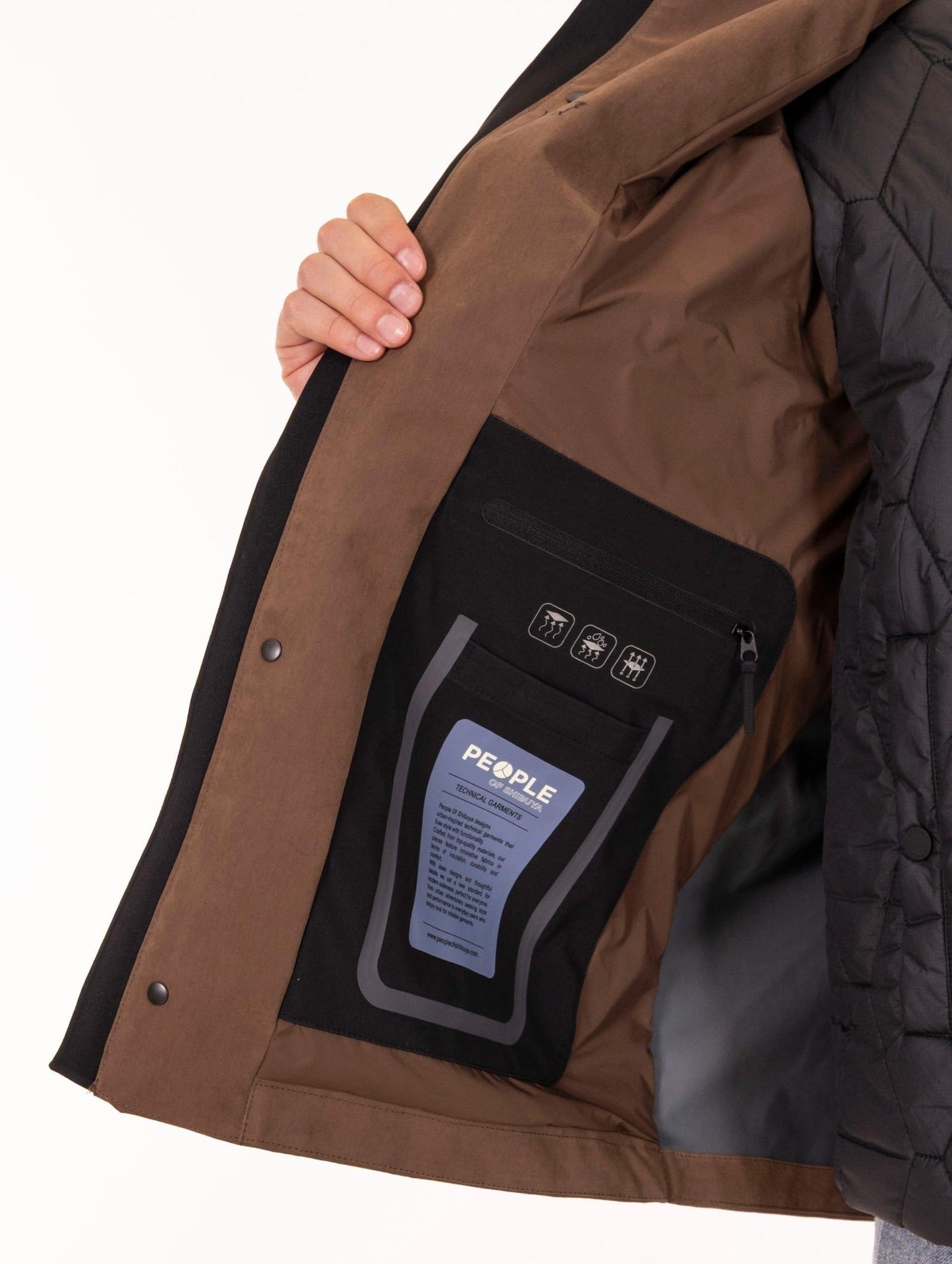 Giubbotto Tone People of Shibuya in Micorfibra Marrone