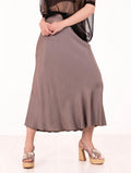 Gonna Daniele Fiesoli in Viscosa Stretch Fango