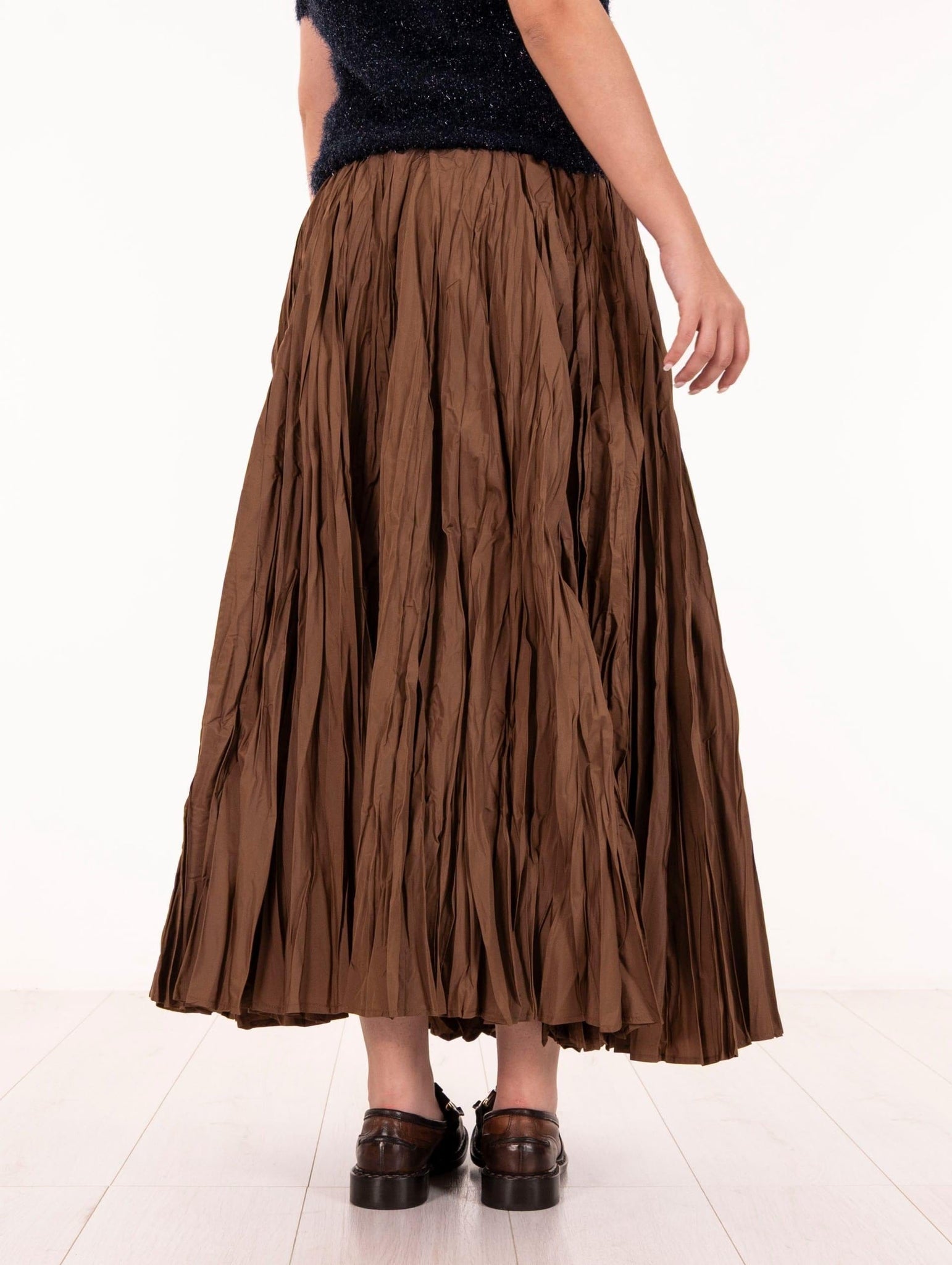 Gonna Midi Meimeij Goffrata Marrone