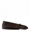 Cintura Orciani Nobuckle in Suede e Tessuto Testa di Moro
