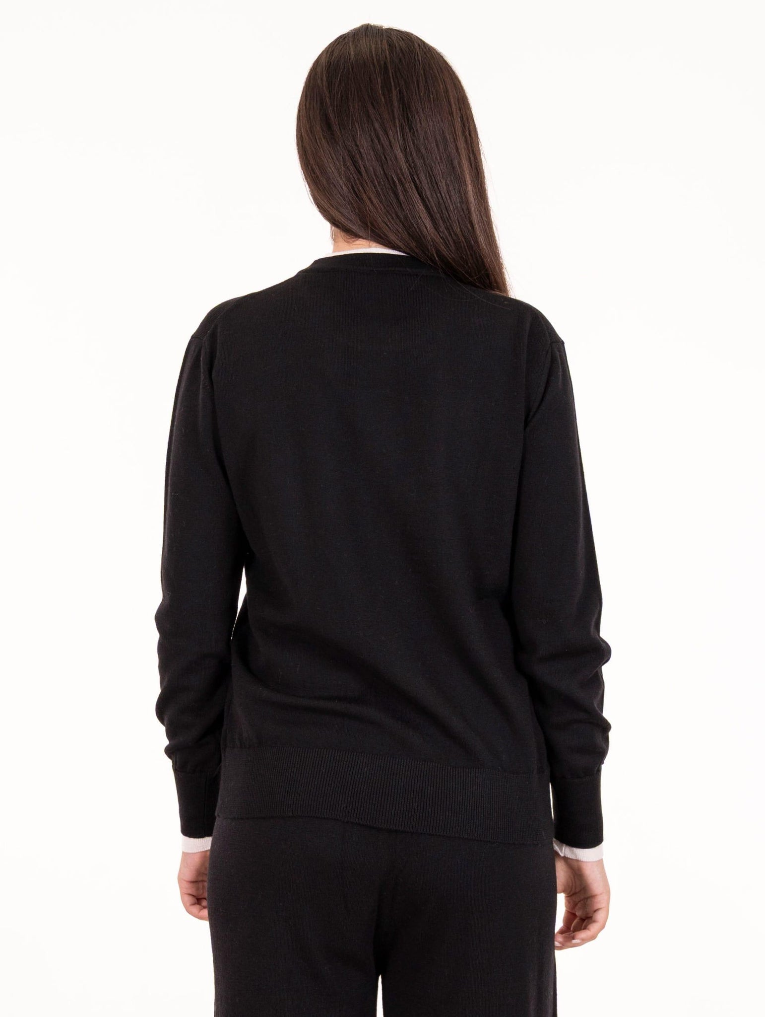 Maglia Bicolor Alpha Studio in Pura Lana Nero e Bianco AD-4011C2002 Alpha Studio