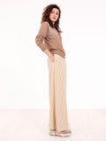 No Secret Tricot Cardigan with Pearls in Mocha Viscose