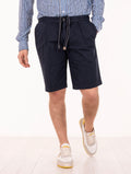 Bermuda Devorè in Cotone Navy