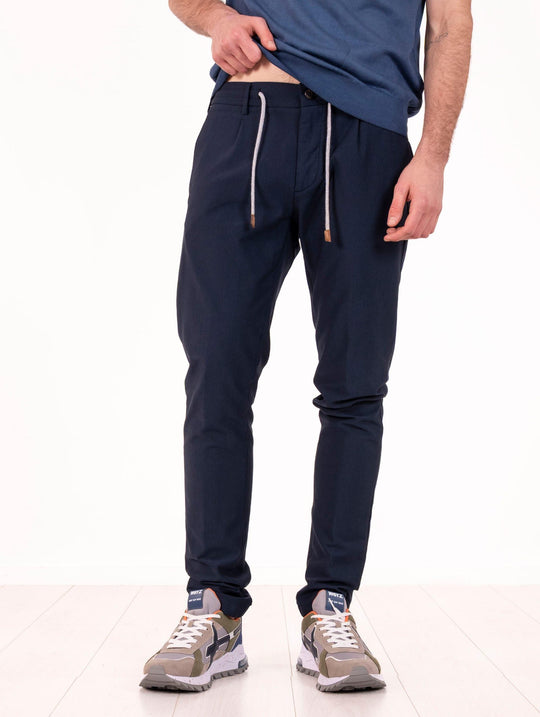 Pantalone Jogger Eleventy Milano Platinum in Cotone Blu