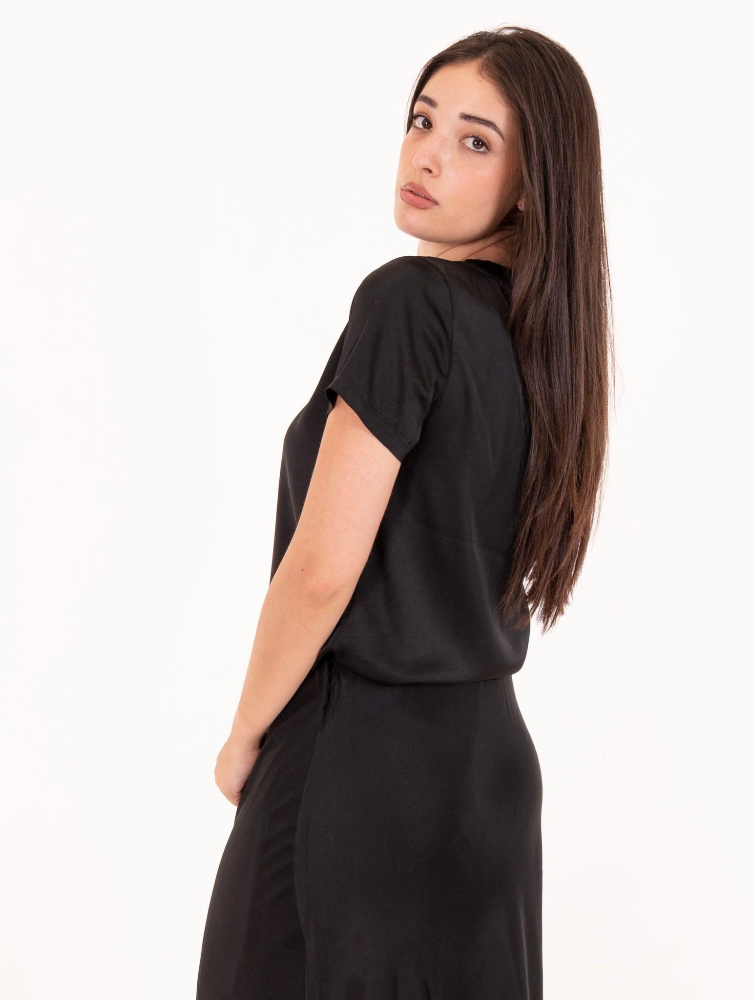 T-shirt Daniele Fiesoli in Viscosa Stretch Nero 326713 Daniele Fiesoli