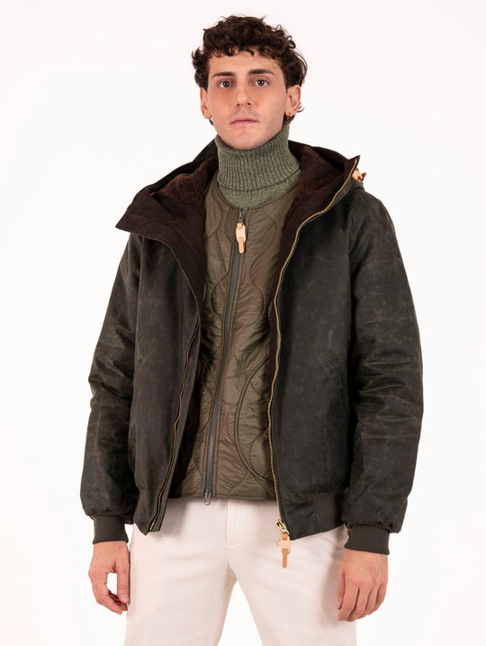 Bomber Manifattura Ceccarelli in Cotone Idrorepellente Verde