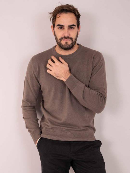 Girocollo Zanieri in Cashmere Brinato Fango