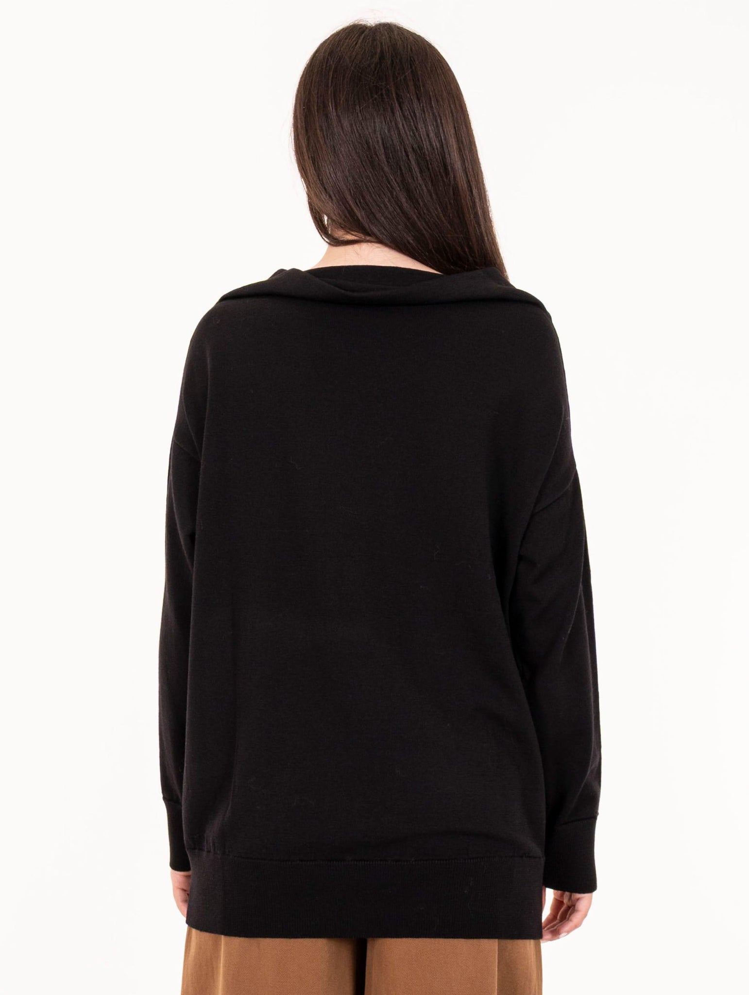 Maglia Vulcano Alpha Studio in Lana Merinos Extrafine Nera AD-4020C2002 Alpha Studio