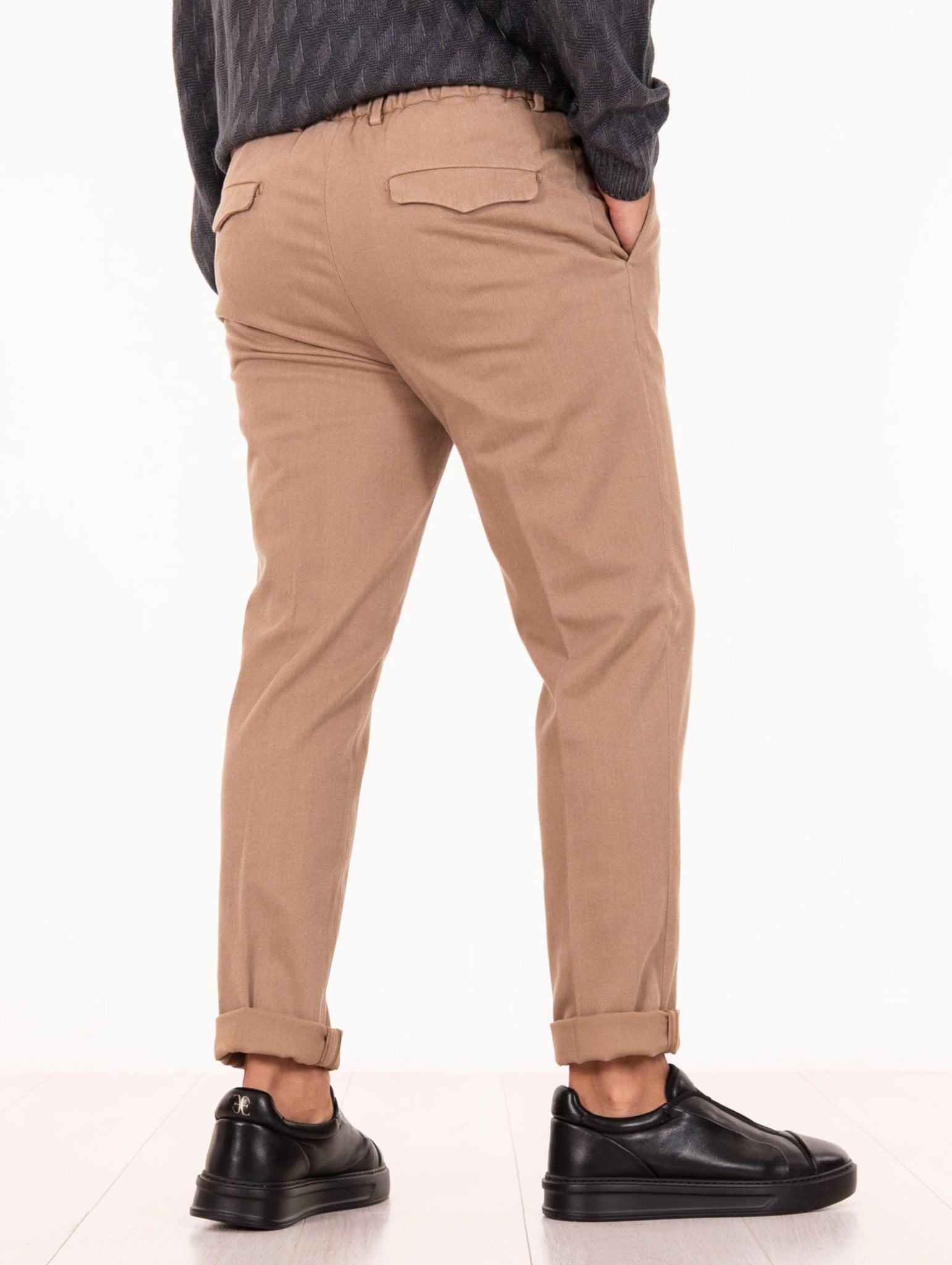 Pantalone Devore in Cotone Cover Melange Cammello e Naturale DVR15-G040TC549 Devore