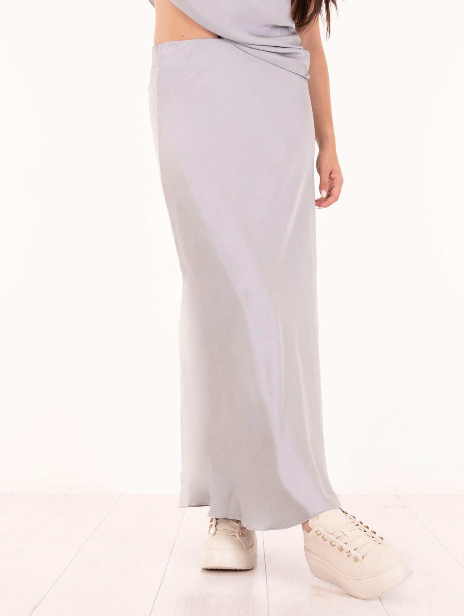 Gonna Lunga Daniele Fiesoli in Viscosa Grigio 326410 Daniele Fiesoli