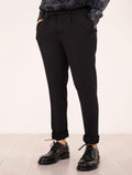 Pantalone Devorè aus technischem Stoff in Schwarz