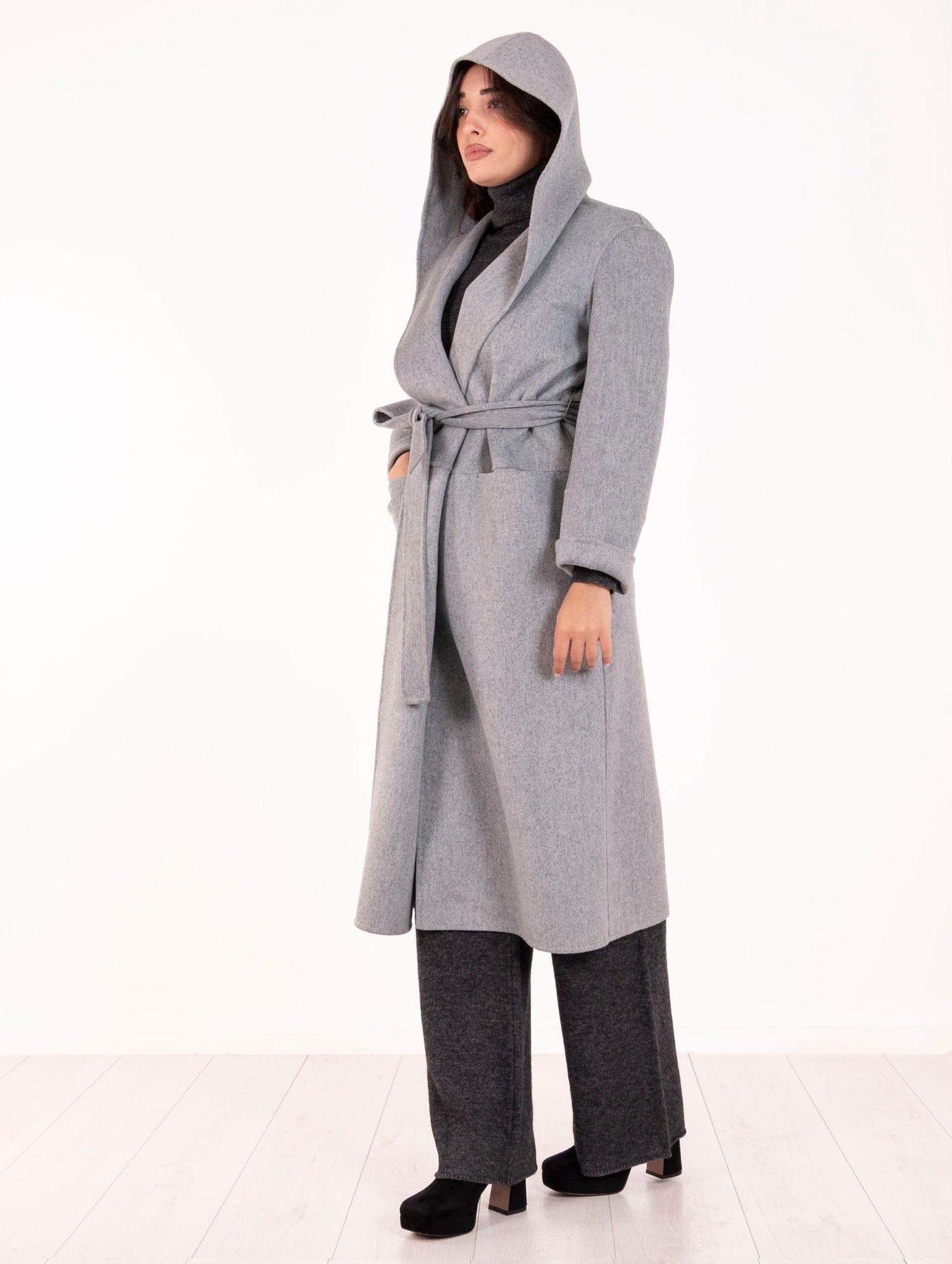 Cappotto Fourstroke con Cintura in Lana Double Polvere 5236DOUBLEPERLA Four Stroke