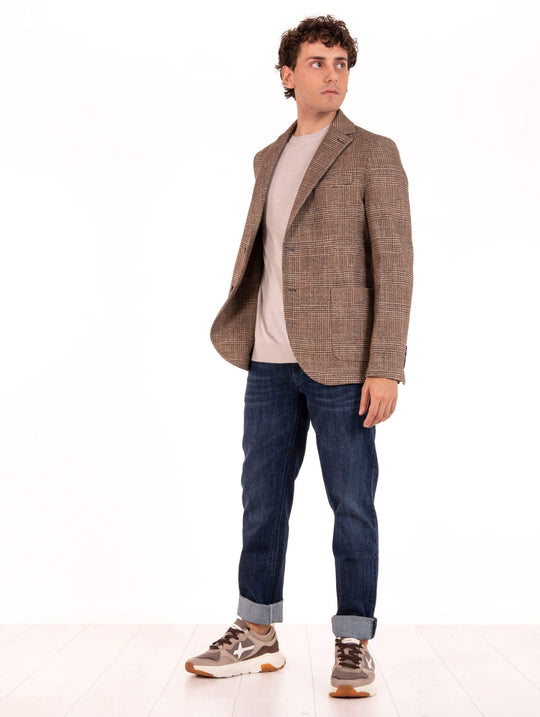 Circolo 1901 Jacke aus Haselnussfarbenem Baumwoll-Karo