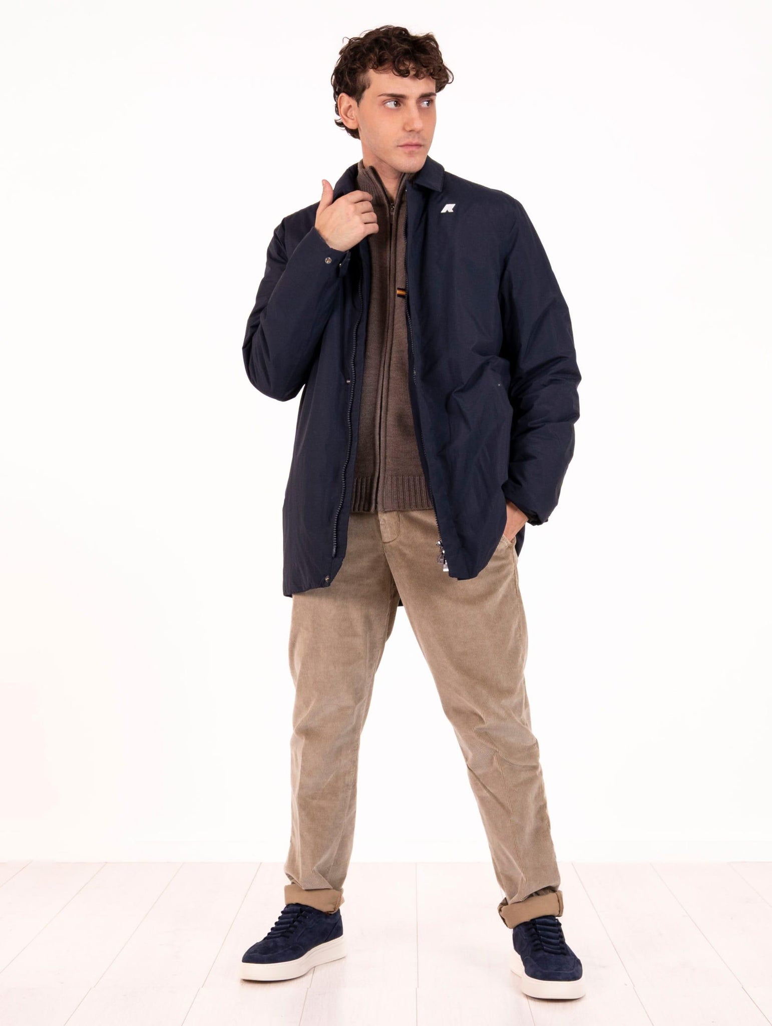 Impermeabile Benny K-Way in Nylon Riciclato Blu K31355WK89 K-Way