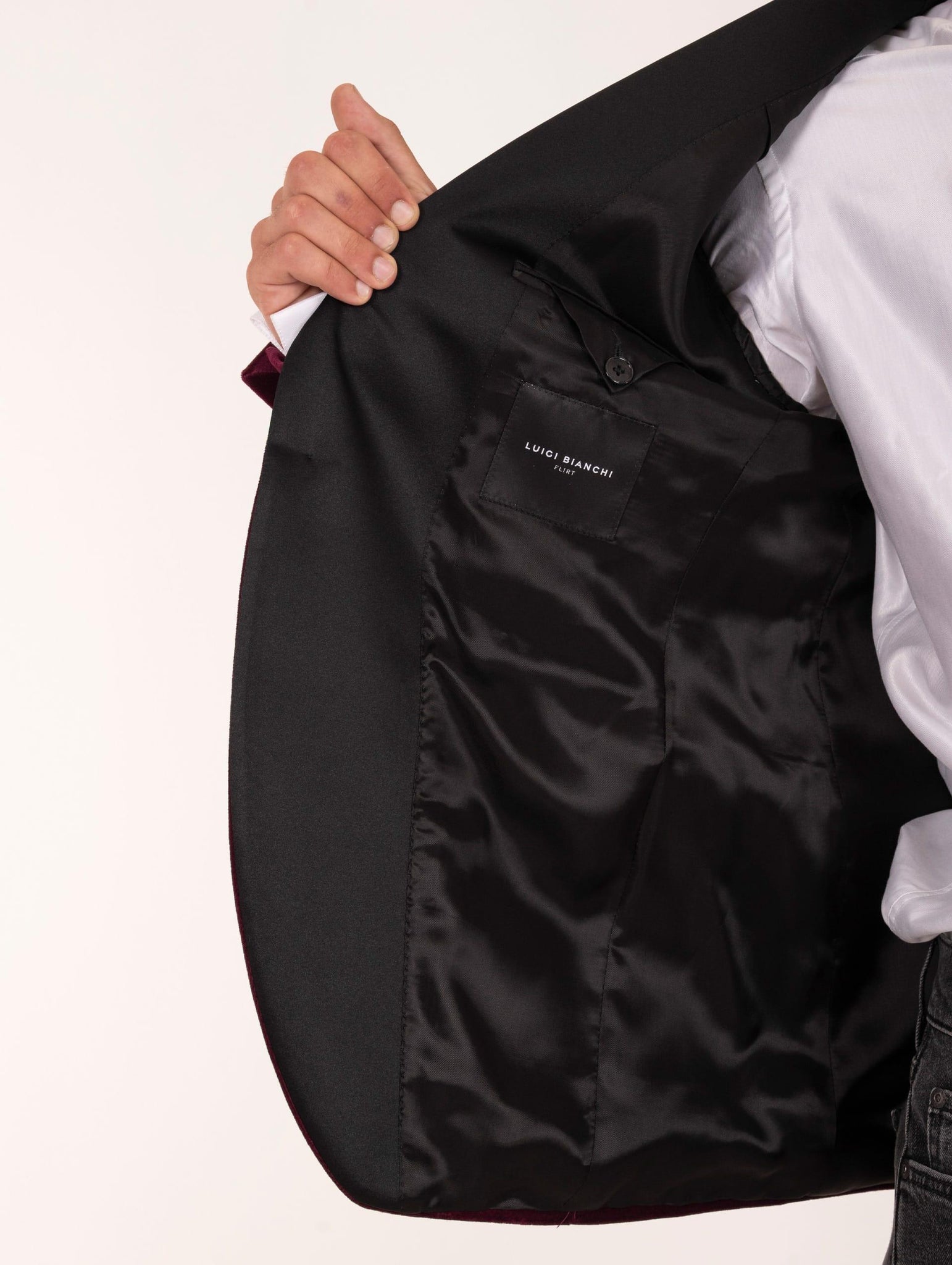 Giacca Smoking Luigi Bianchi Mantova in Velluto Bordeaux 23453258703 Luigi Bianchi Mantova