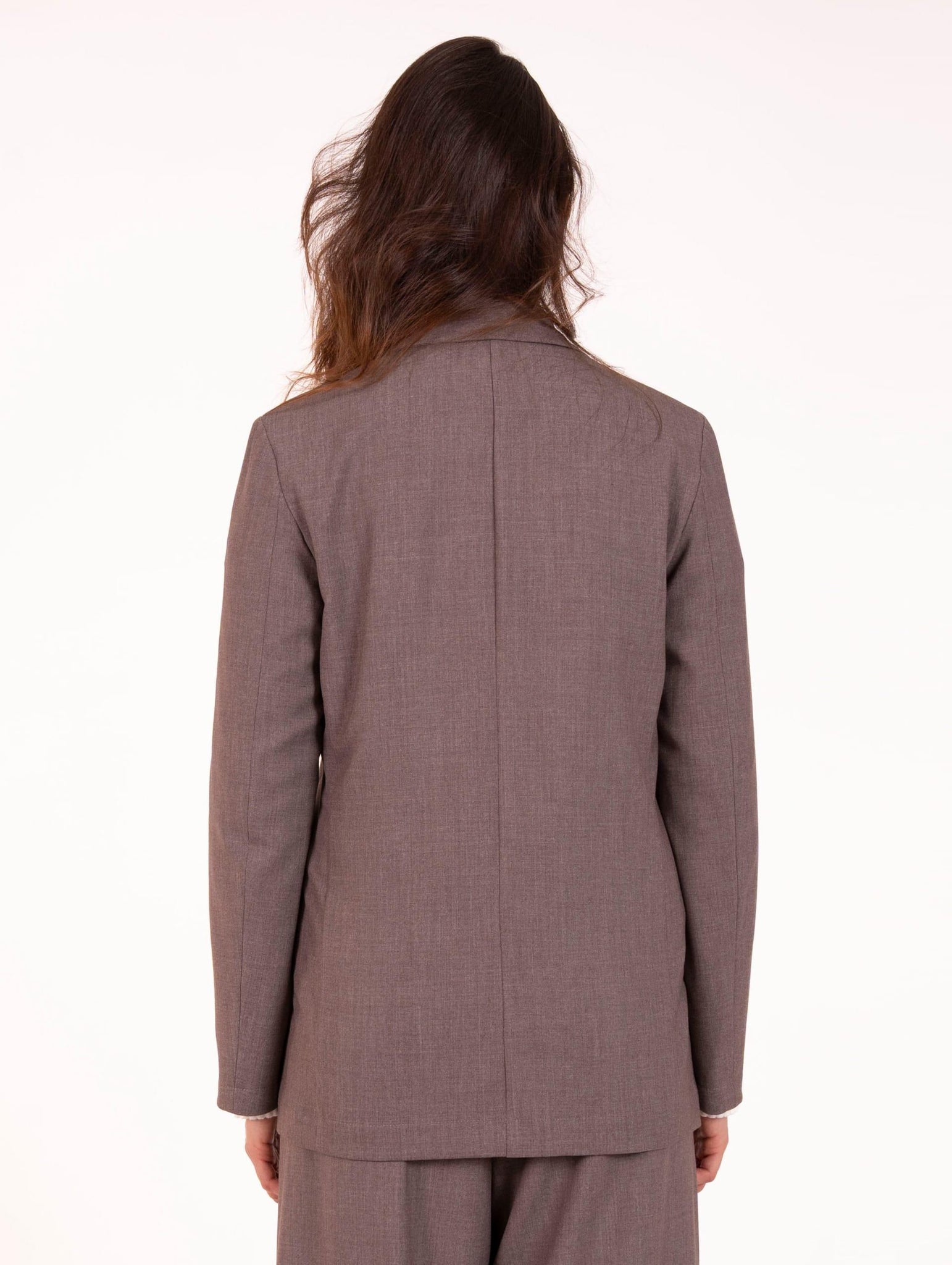 Giacca Doppiopetto Myths in Foulard di Viscosa Stretch Mastice 52WD2133328 Myths