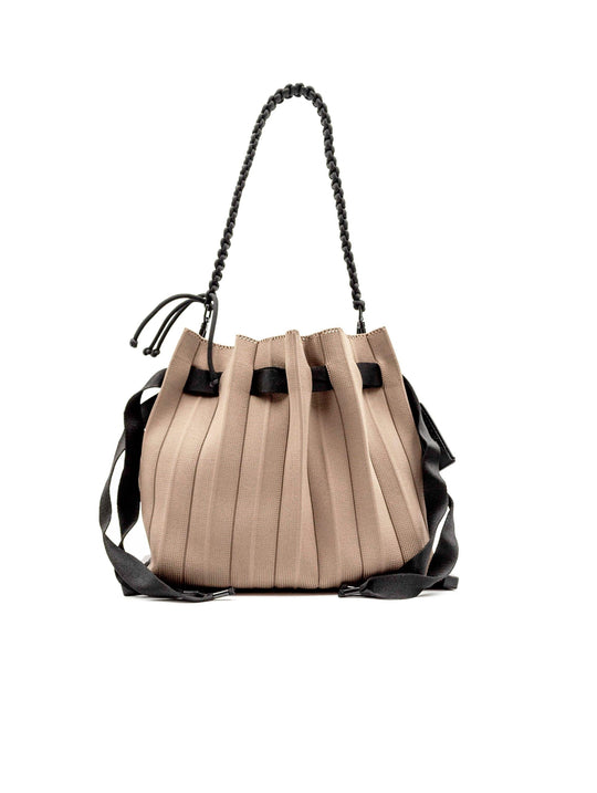 Borsa Fri-Yay Sara in Maglia Plissè Beige