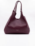Dua Gianni Chiarini Bag in Hammered Wine and Dark Brown Leather