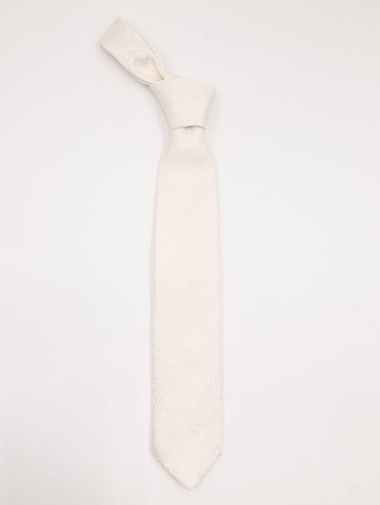 Zeremonie-Krawatte Luigi Bianchi Mantova mit weißer Seidenstickerei