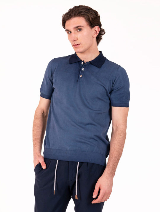 Polo Alpha Studio in Cotone Blu Notte