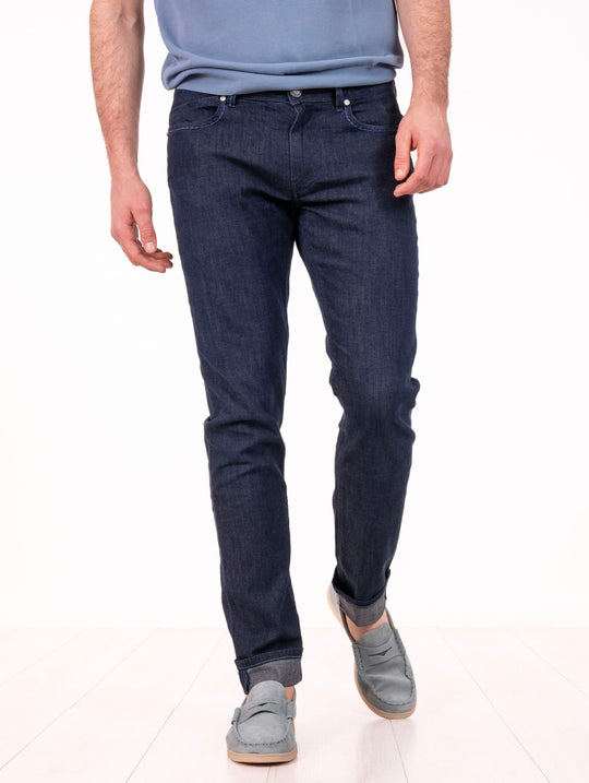 Denim Re-Hash in Cotone Denim Scuro