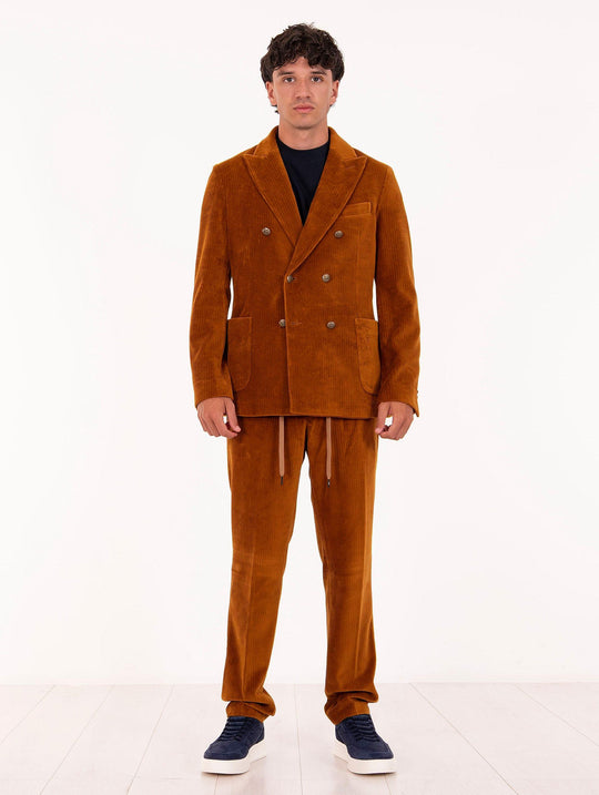 Circolo 1901 Double-Breasted Jacket in Caramel Corduroy