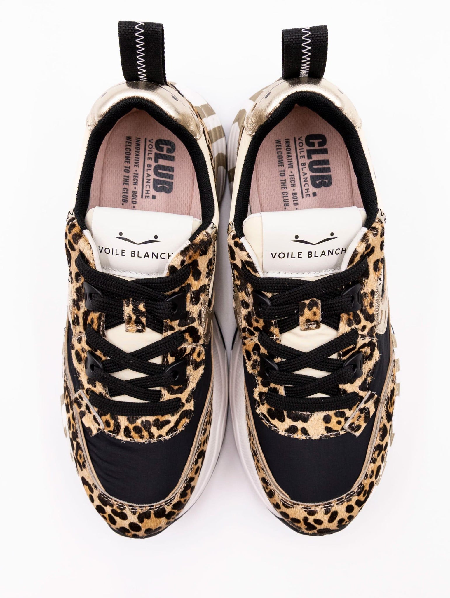 Sneakers Club Leopard Voile Blanche in Tessuto e Nylon CLUB105LEOPARDPLATINUM Voile Blanche