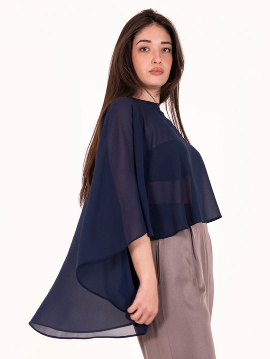 Coprispalle White Wise in Georgette Blu