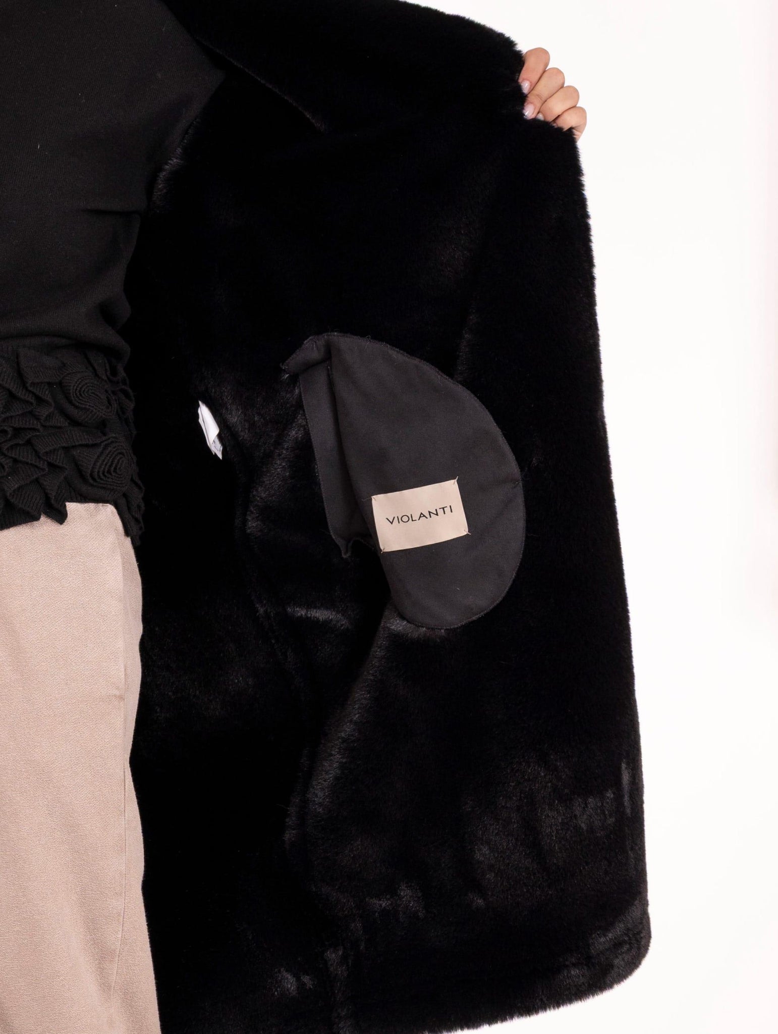 Cappotto Violanti con Ricamo Ecomontone Nero VS4475100512 Violanti