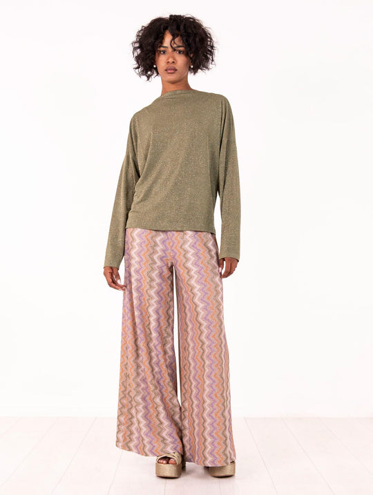Pantalone Manlio Be Limousine Chevron Lurex Tundra
