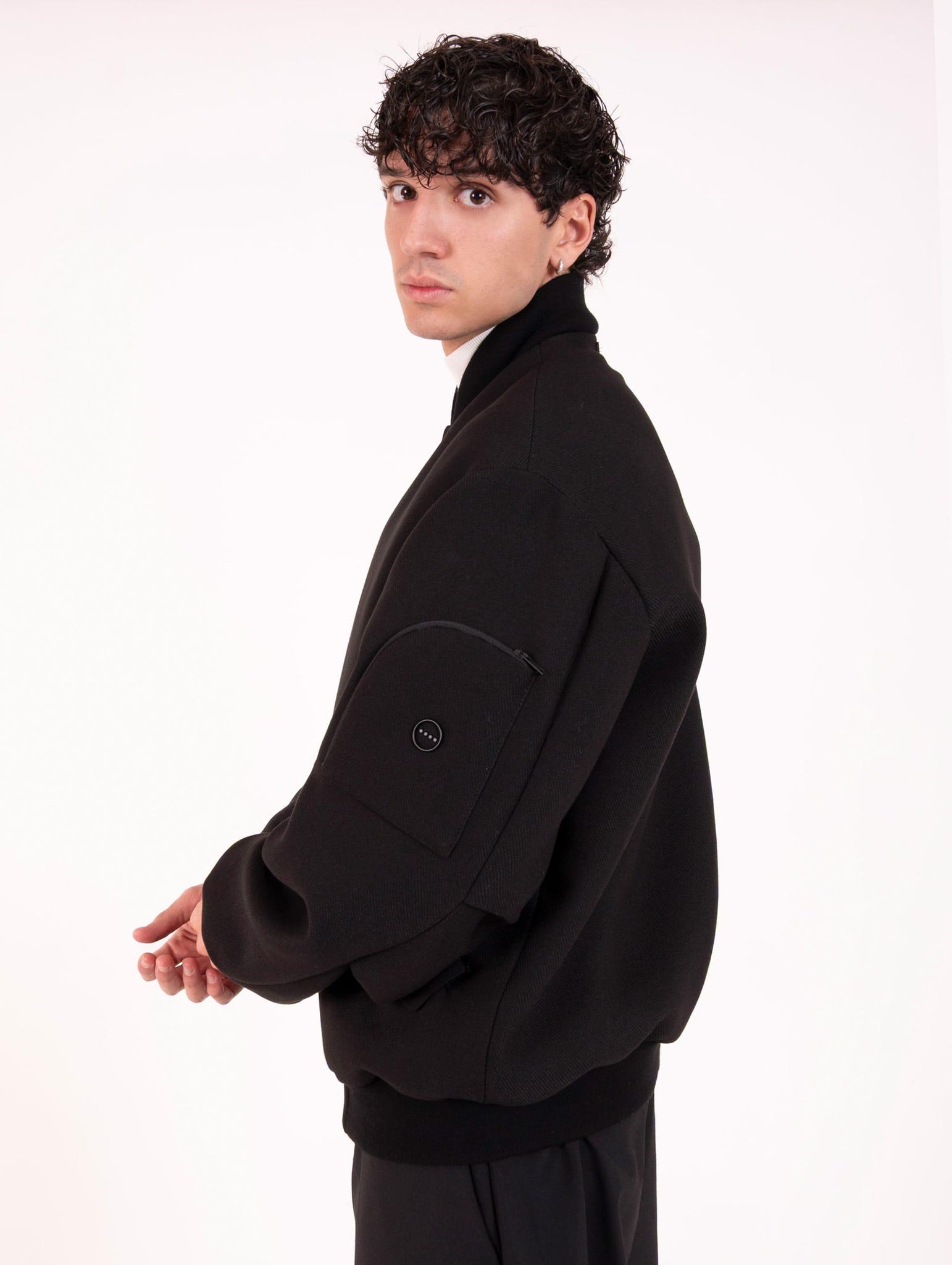 Bomber Hevo in Misto Viscosa Nero CASTROTI713BLACK Hevo