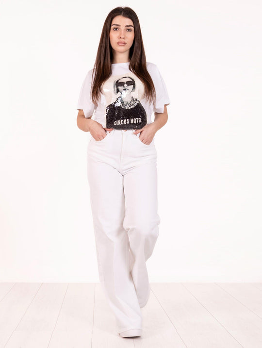 Jeans West Don the Fuller in Cotone Stretch Bianco