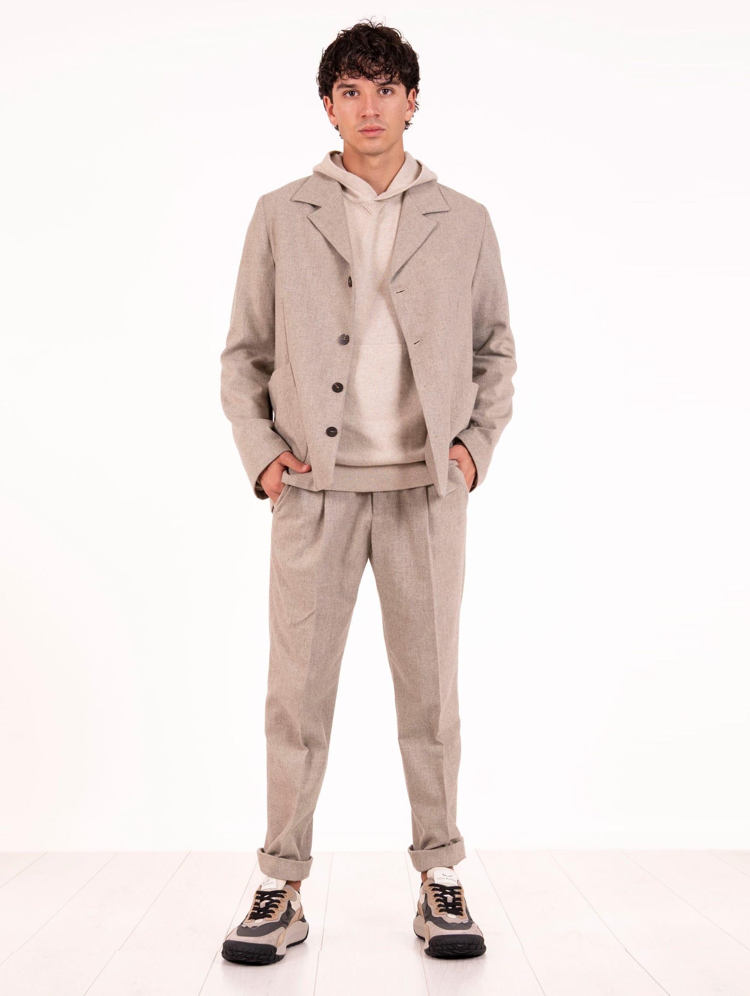 Giacca Devore in Lana e Viscosa Corda Melange DVG5C-W21080518 Devore