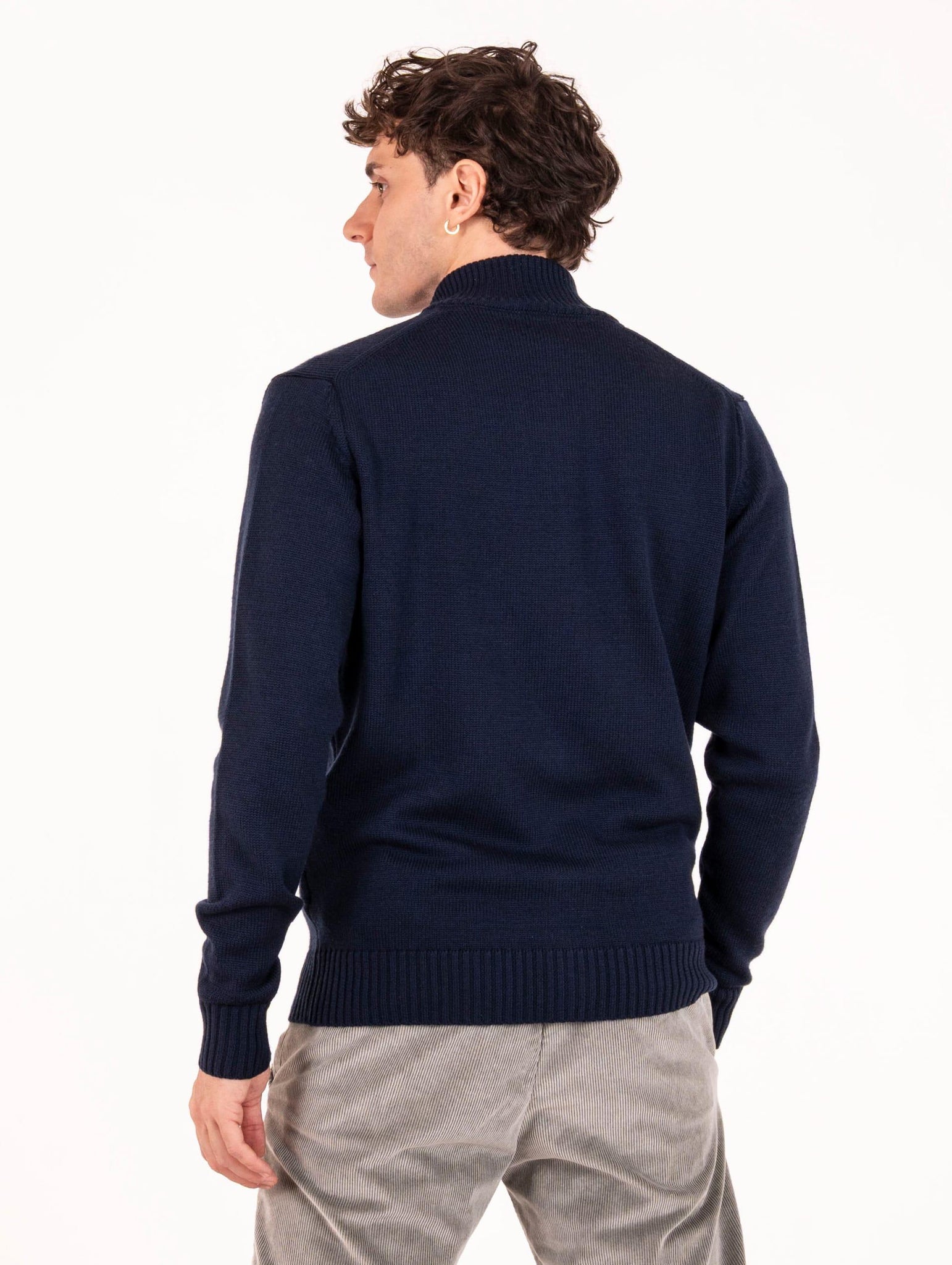 Cardigan Four Stroke in Lana Merino Extrafine Blu HA312GIUBSE1251 Four Stroke