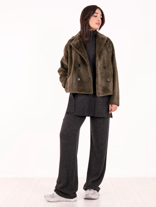 Caban Leon e Loulou in Ecopelliccia Verde