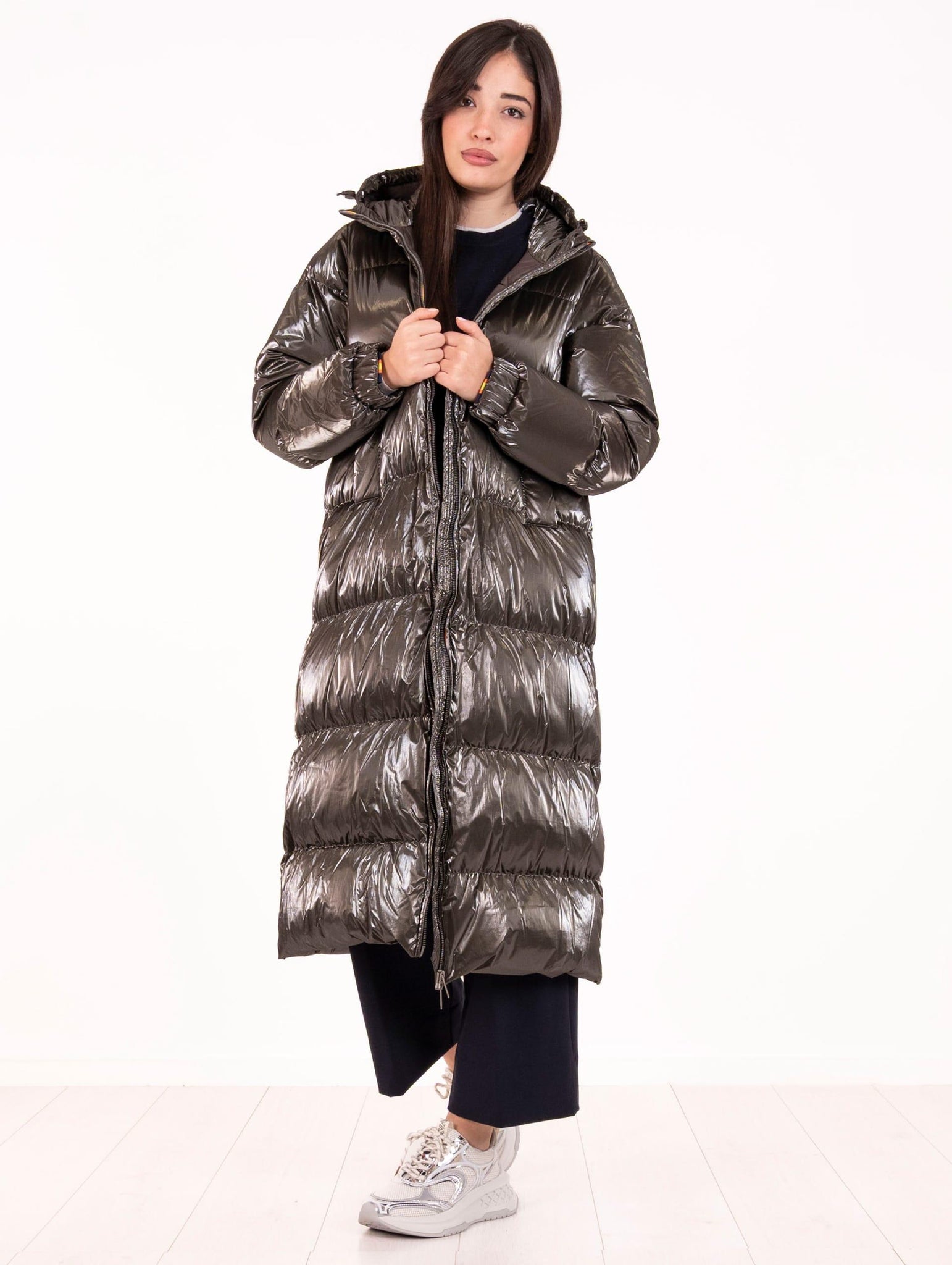 Piumino Ruenne K-Way Nero Oliva K7136LWB38 K-Way